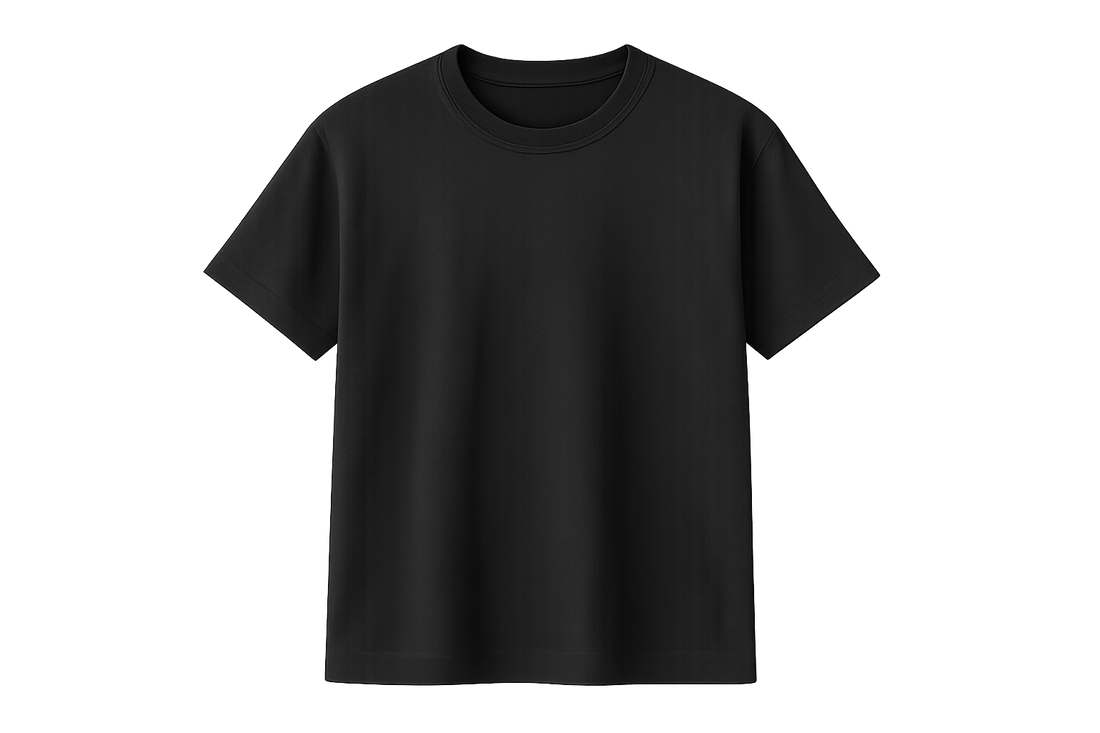 create Classic 180g Cotton T-Shirt black no background 2048 x 2048