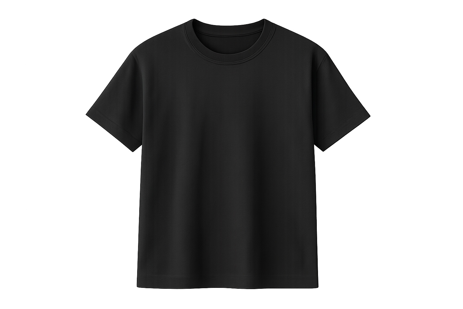 create Classic 180g Cotton T-Shirt black no background 2048 x 2048